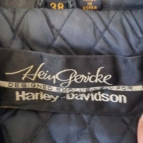 Hein Gericke HARLEY DAVIDSON Moto Jacket Vtg 80s Women's Lined Slim Cut Leather - Picture 15 of 16